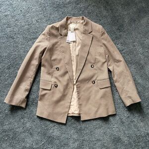 H&M Beige Checkered Blazer